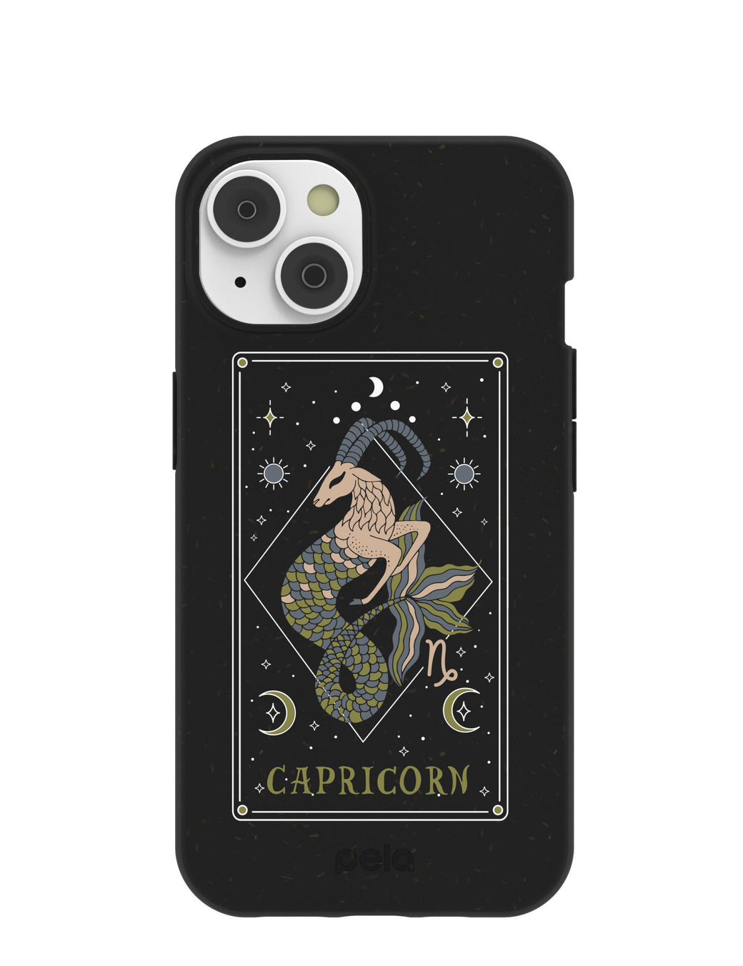 Black Capricorn iPhone 14 Case with MagSafe Module