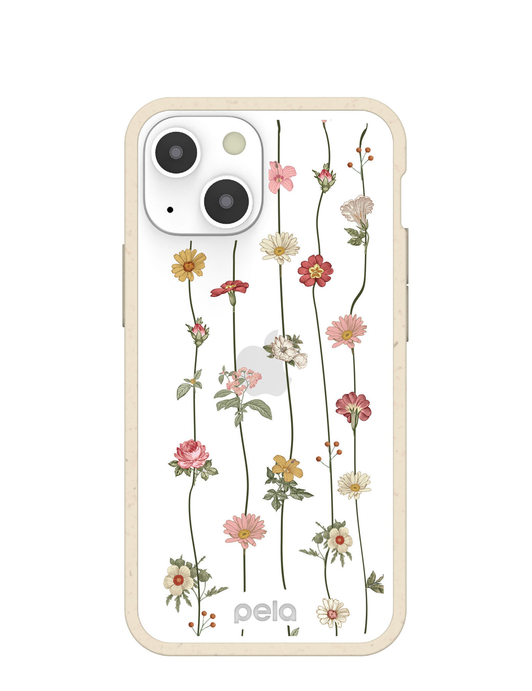 Clear Floral Vines iPhone 13 Mini Case With London Fog Ridge