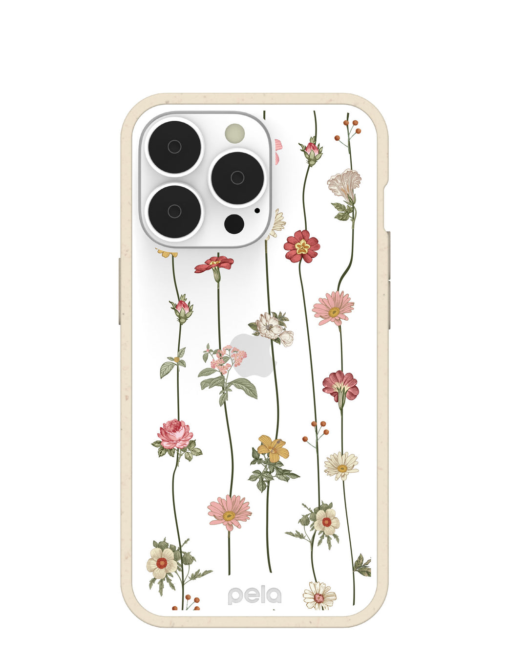 Clear Floral Vines iPhone 13 Pro Case With London Fog Ridge