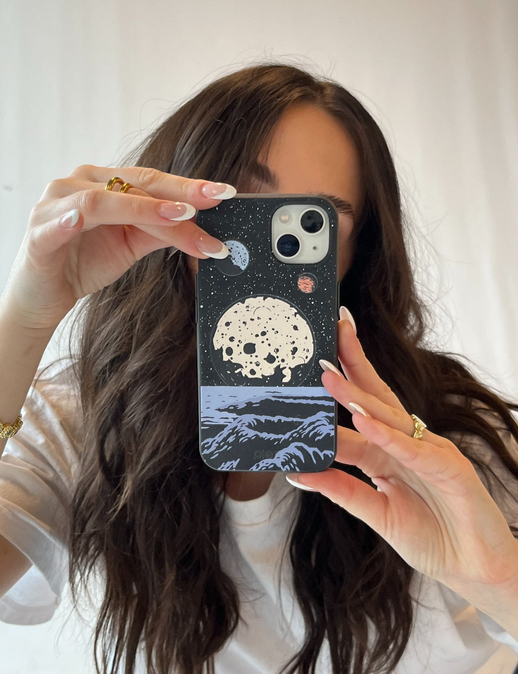 Black Retro Moon iPhone X Case