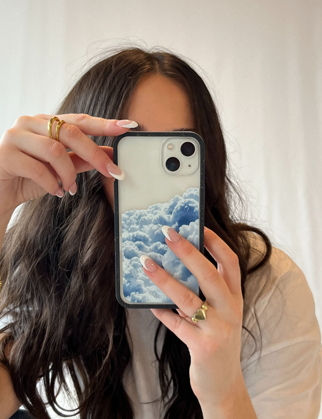 Clear Above the Clouds iPhone 6/6s/7/8/SE Case With Black Ridge