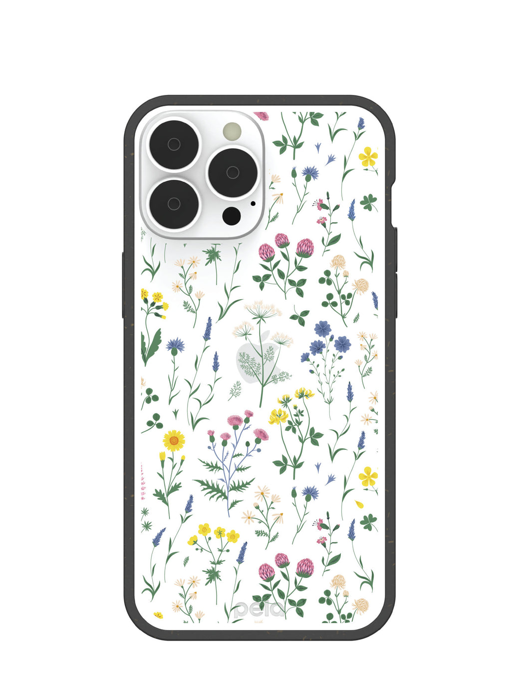 Clear Shadow Blooms iPhone 13 Pro Max Case With Black Ridge