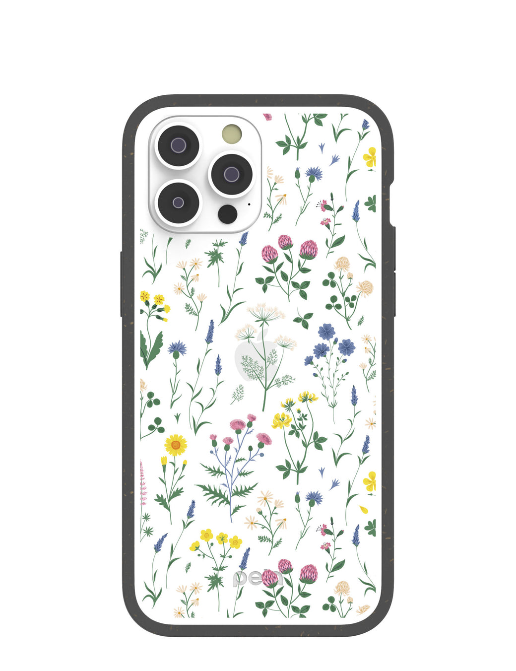Clear Shadow Blooms iPhone 14 Pro Max Case With Black Ridge