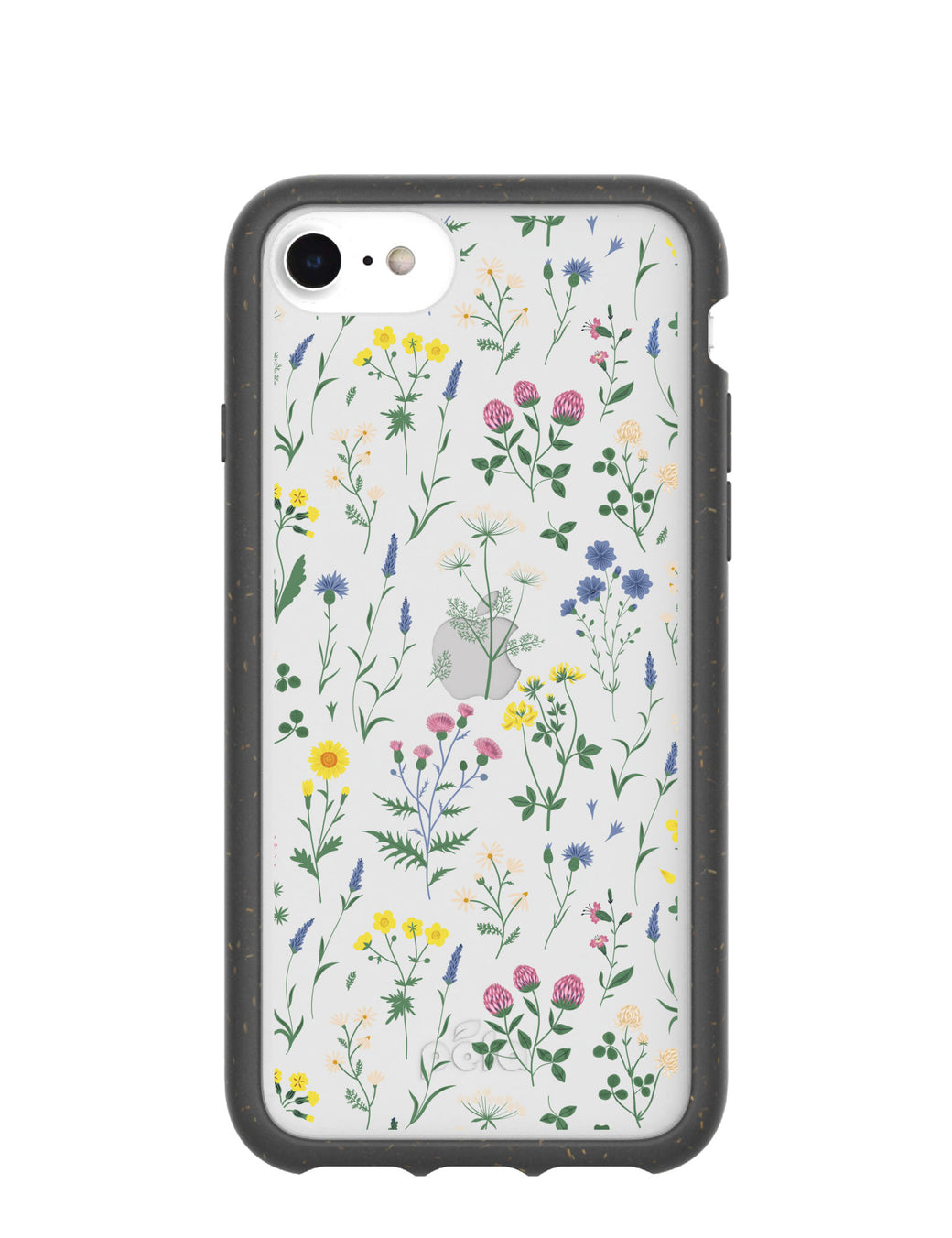 Clear Shadow Blooms iPhone 6/6s/7/8/SE Case With Black Ridge