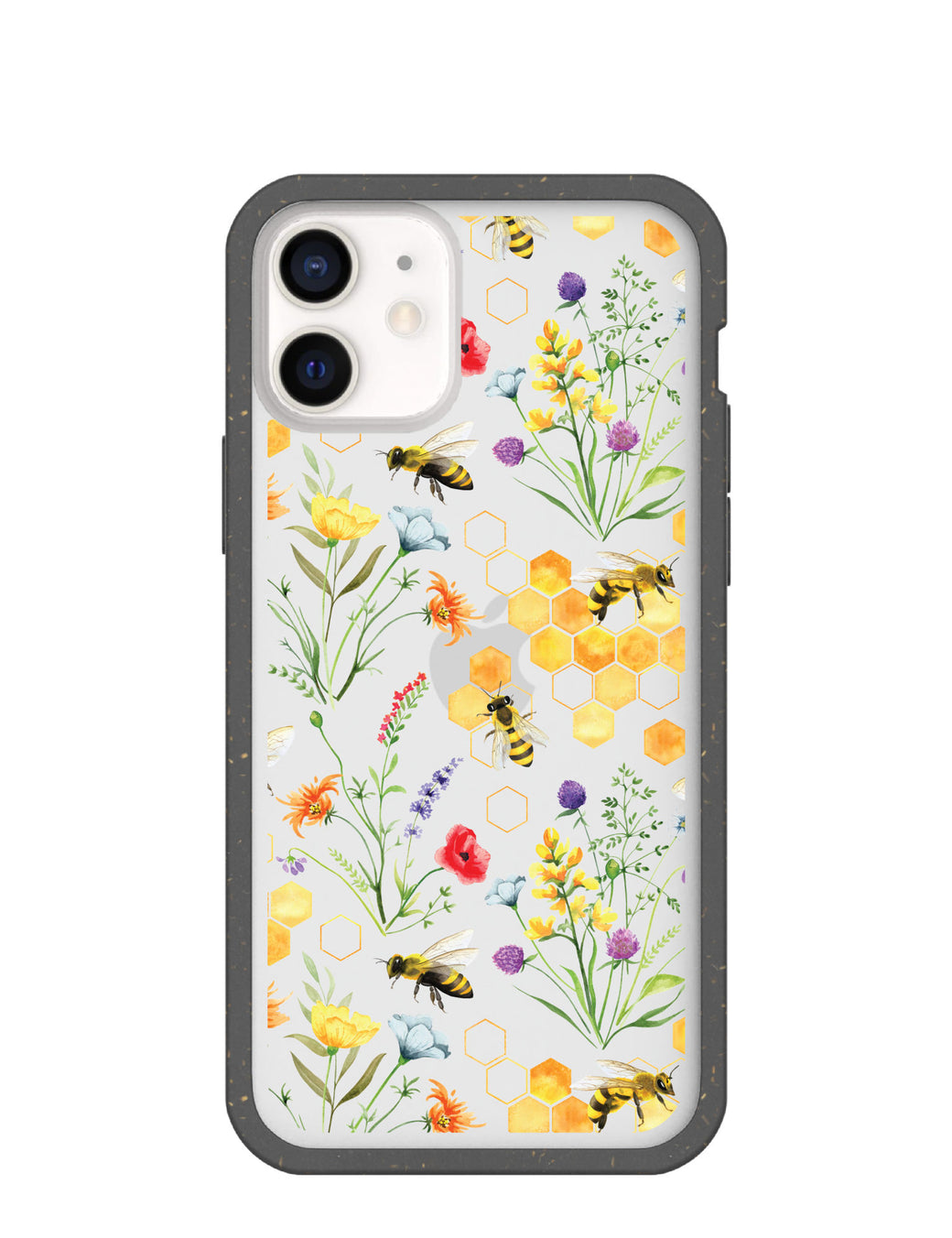Clear Sweet Bees iPhone 12 Mini Case With Black Ridge