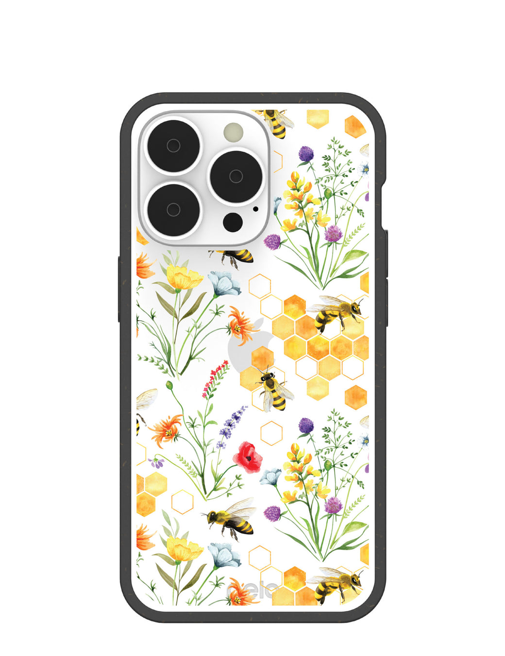 Clear Sweet Bees iPhone 13 Pro Case With Black Ridge