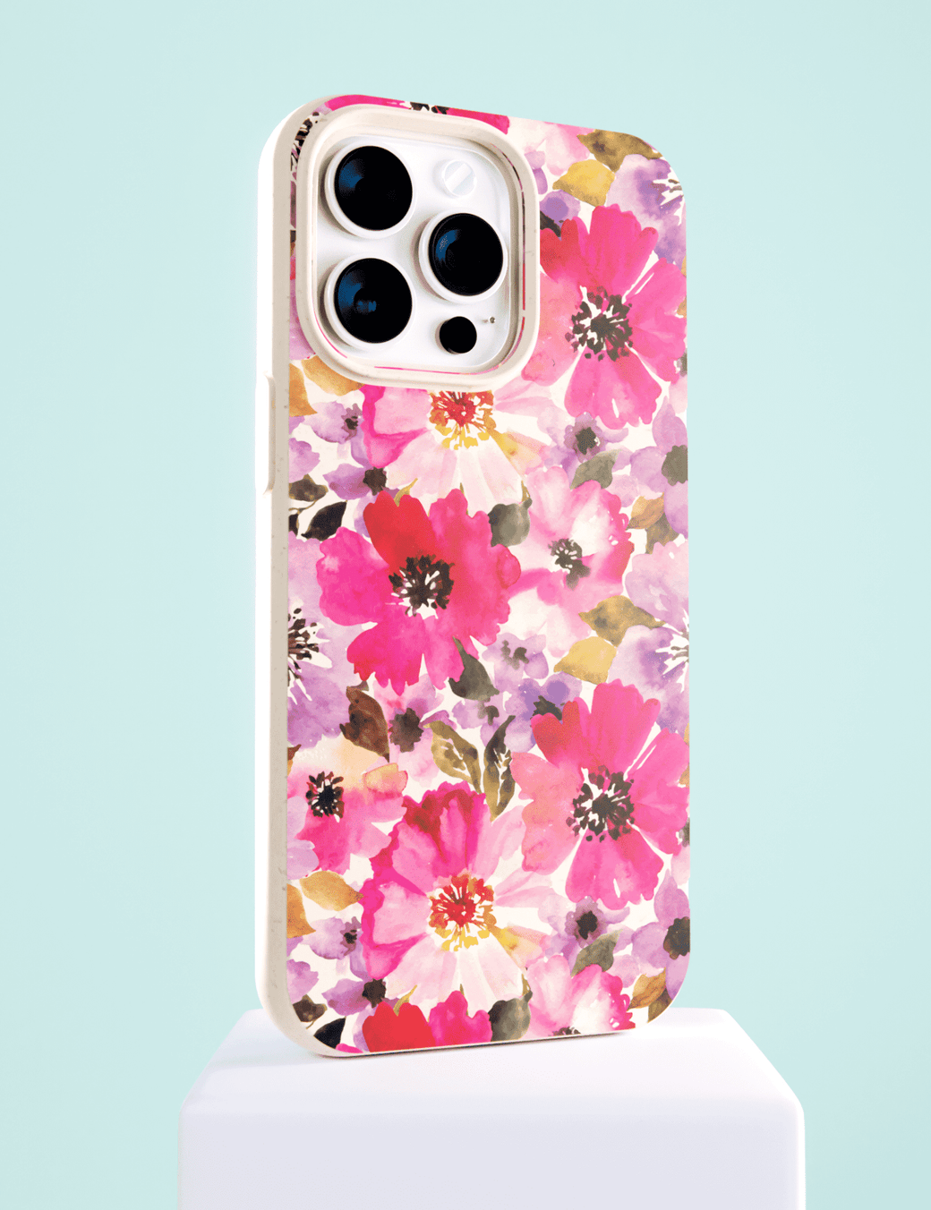 Seashell Painted Petals iPhone 14 Pro Case with MagSafe Module
